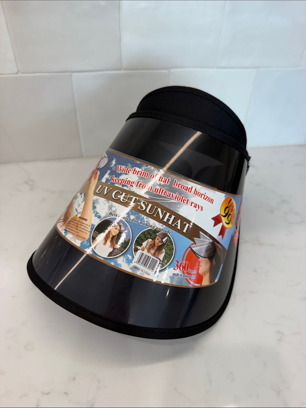 UV Cut Sunhat Visor - Black - Unbranded
